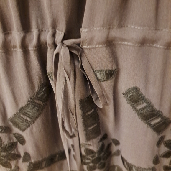 Antik Batik Tunic Womens Size XS Silk Black EUC Drawstring Waistband - Picture 3 of 8